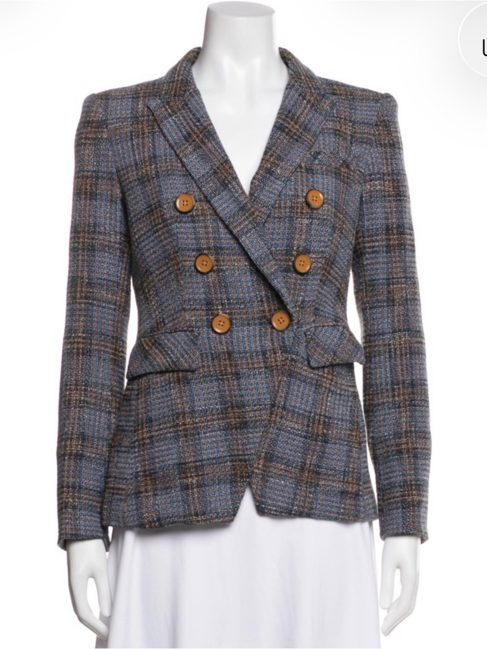 Veronica Beard Plaid Blazer in Blue and Brown - Picture 4 of 4